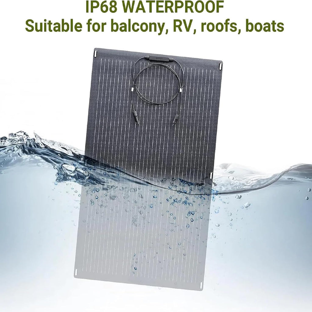 ALLPOWERS SF200 Flexible Solar Panel 200w Ultra Thin 3mm Bendable Monocrystalline Solar Charger with 25% Efficiency IP68 Waterproof for RV Van Marine Boat Camping Off Grid