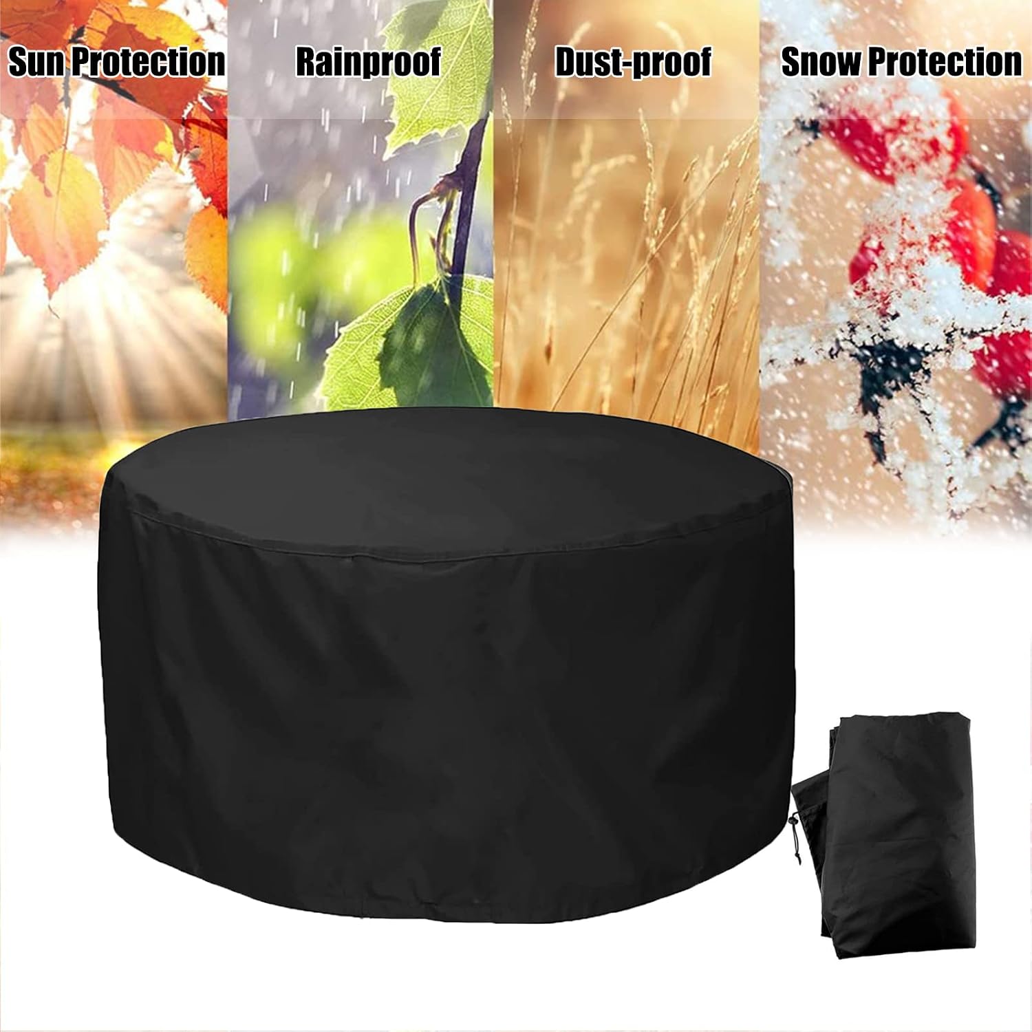 Outdoor Table Chair Set Covers 130' D x 47' H, Waterproof Patio Furniture Set Cover, 100% Waterproof Outdoor Couch Cover, All Weather Protection Covers Dustproof Cover (330x120cm)