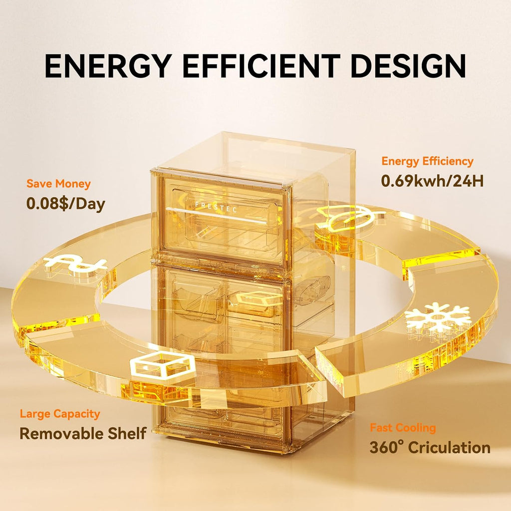 Mini Fridge with Freezer 3.2 Cu.Ft. 2 Door Refrigerator and Freezer Small Fridge for Bedroom Home Office Dorm, Small Drink Chiller, 37 dB Low Noise, Stainless Steel