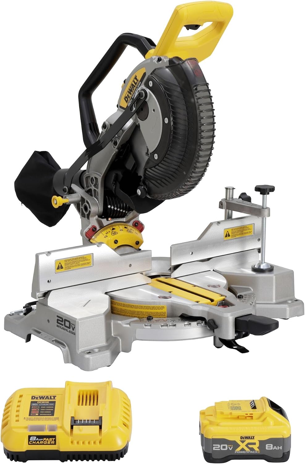 DEWALT 20V MAX XR 10 in. Double Bevel Fixed Miter Saw Kit (DCS714WW1)