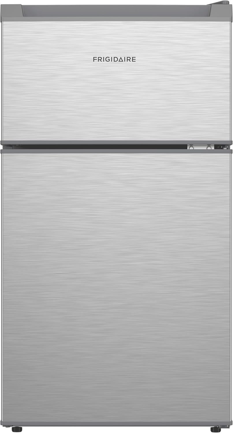 Frigidaire Compact Refrigerator with Top Freezer - 2 Door Fridge with 3.2 Cu Ft, Contemporary Series, Platinum