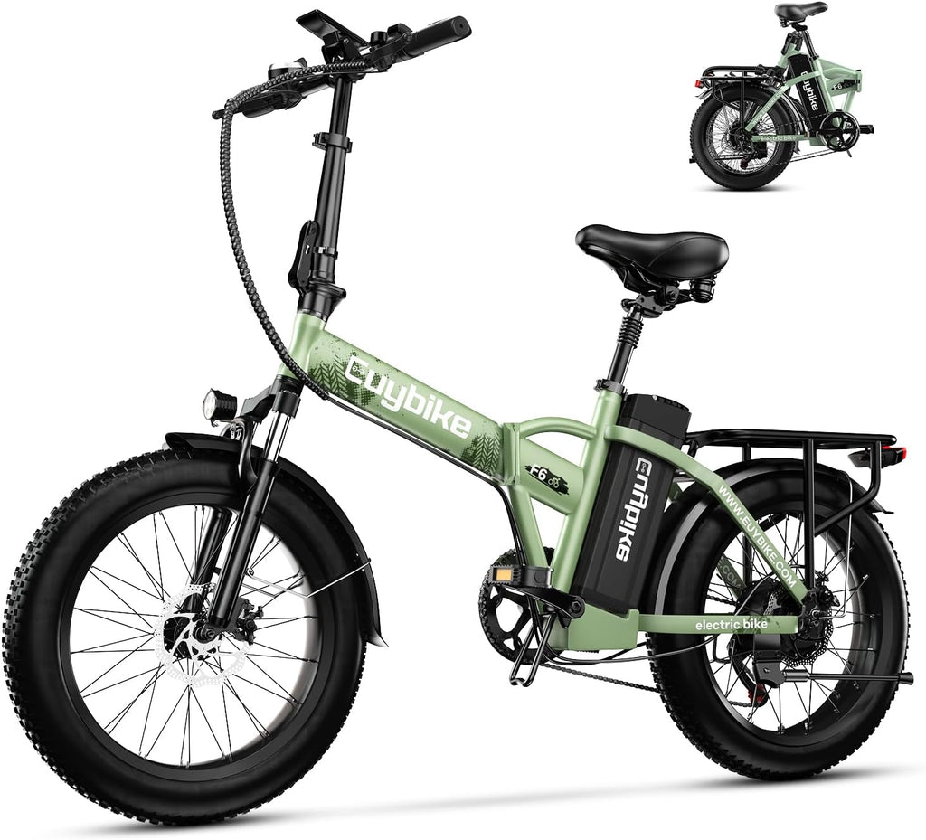 Foldable Electric Bike for Adults, 48V 20Ah Removable Lithium Battery up to 80Miles, 20' Fat Tire 1000W Peak Motor Dirt Ebike Adult Electric Bicycle for Commute Beach Mountain E Bike