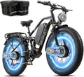 DAMSON Electric Bike for Adults Dual Motor AWD 5000W/3000W/1500W Peak 40MPH/30MPH Dirt Ebike, 52V/48V Max-Output Up to 65/80/120/160 Miles Long Range, 26' Full Suspension Fat Tire Mountains Bicycle