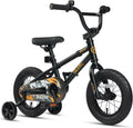 Glerc Kids Bike for Ages 1-4 Years Old, 12 Inch BMX Style Kids Bicycle with Training Wheels, Boys Bike for Children and Toddler, Black