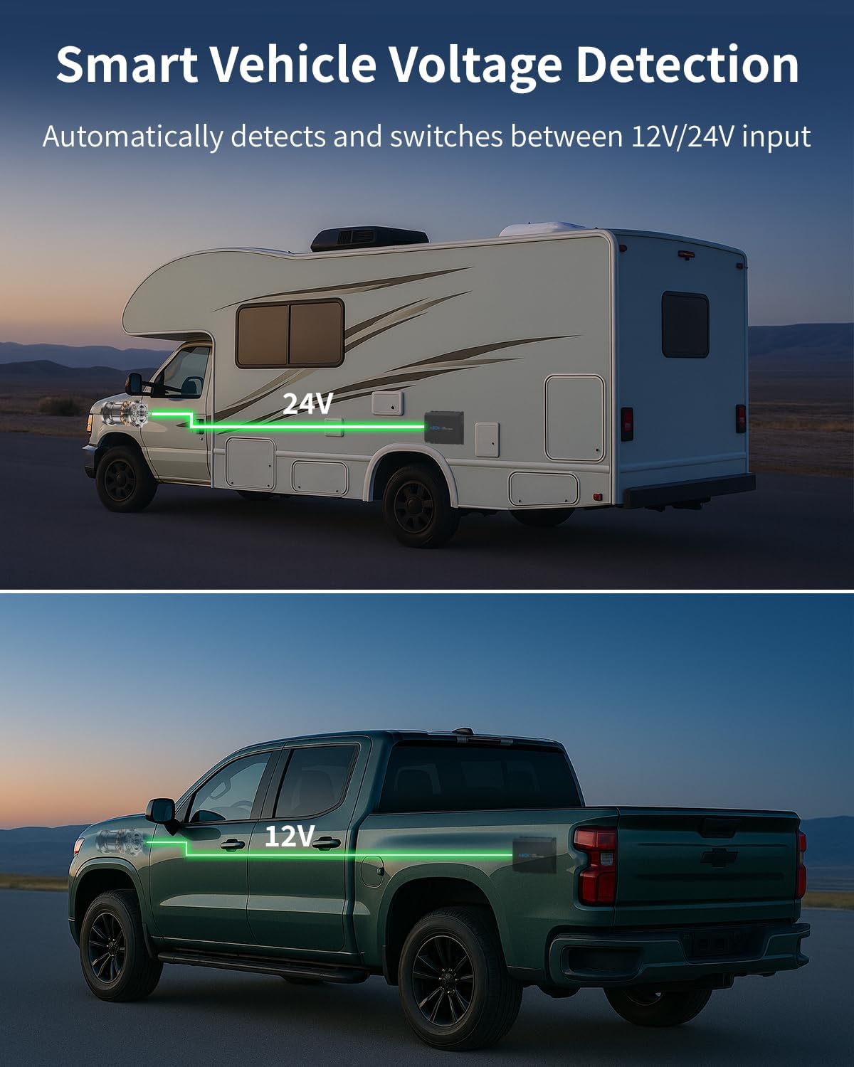 500W Alternator Charger, Fast DC to DC Battery Charger for Portable Power Stations, 6X Faster Than Cigarette Chargers, for 95% Solar Power Generator, Perfect for RV, Road Trips