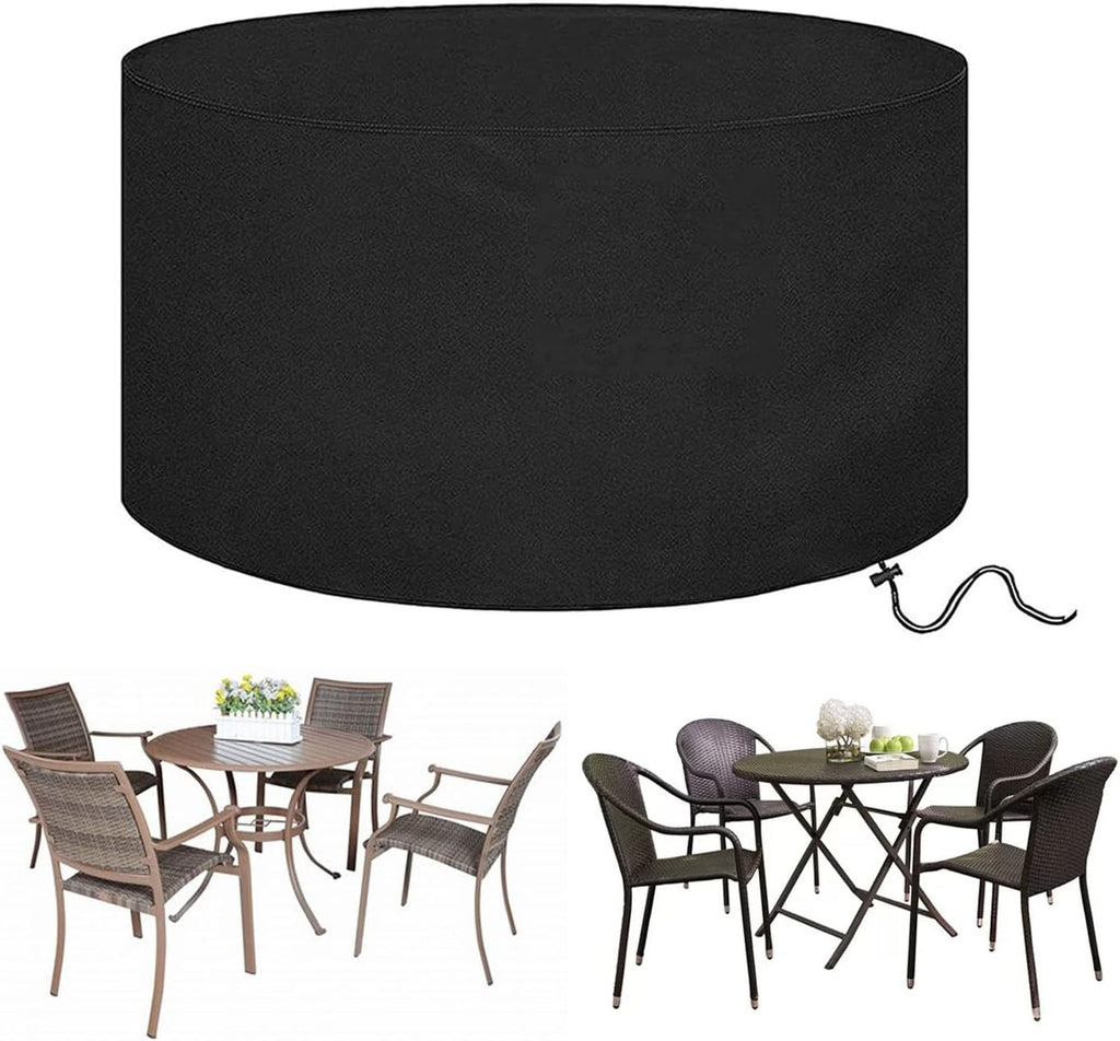 Dining Table Chair Set Cover 118' D x 39' H, Outdoor Waterproof Furniture Covers, 420D Heavy Duty Gas BBQ Grill Cover, Windproof Outdoor Cover for Garden (300x100cm)