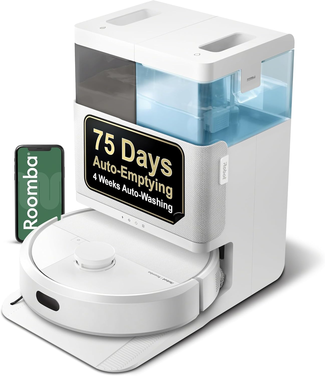 iRobot Roomba Plus 405 (G185) Combo Robot Vacuum & Mop with AutoWash Dock - Spinning Mop Pads, Self-Empties, Pad Washing & Drying, Self-Cleaning, Pad-Lift, LiDAR Navigation
