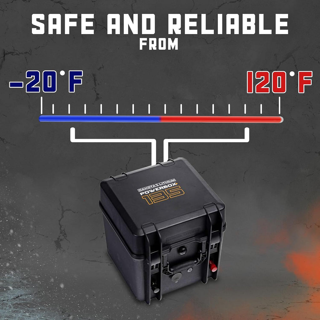 Dakota Lithium - Power Box with 12V 135Ah LiFePO4 Battery Included - 11 Year USA Warranty 2000+ Deep Cycle Box with DC Inverter and USB Ports, Fishing, Marine - 1 Battery, Case, and Charger