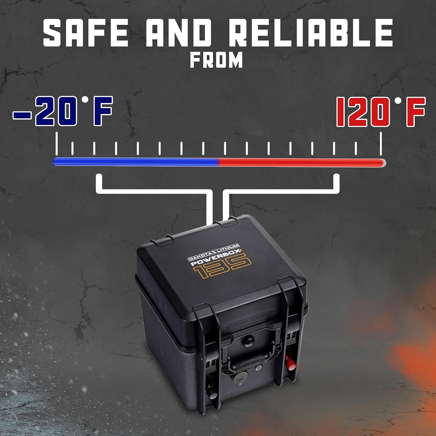 Dakota Lithium - Power Box with 12V 135Ah LiFePO4 Battery Included - 11 Year USA Warranty 2000+ Deep Cycle Box with DC Inverter and USB Ports, Fishing, Marine - 1 Battery, Case, and Charger