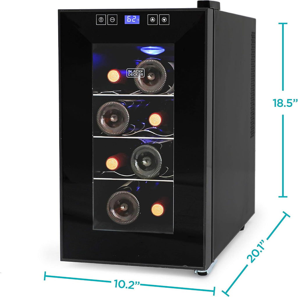 BLACK+DECKER BD60026 Wine Cellar with LED Display (8-Bottle Capacity)