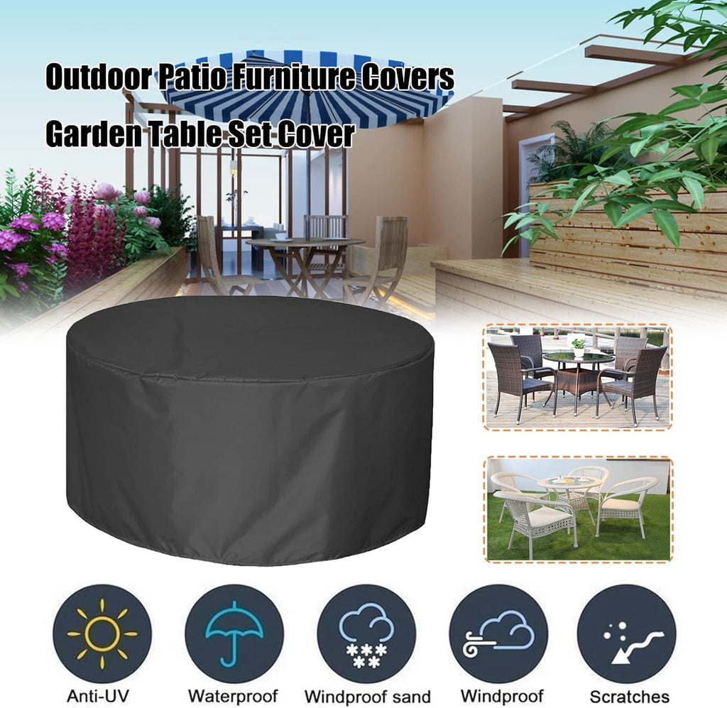 Outdoor Waterproof Patio Table Covers 130' D x 39' H, Heavy Duty Barbecue Gas Grill Cover, Extra Large Outdoor Furniture Set Covers, All Weather Protection Covers (330x100cm)