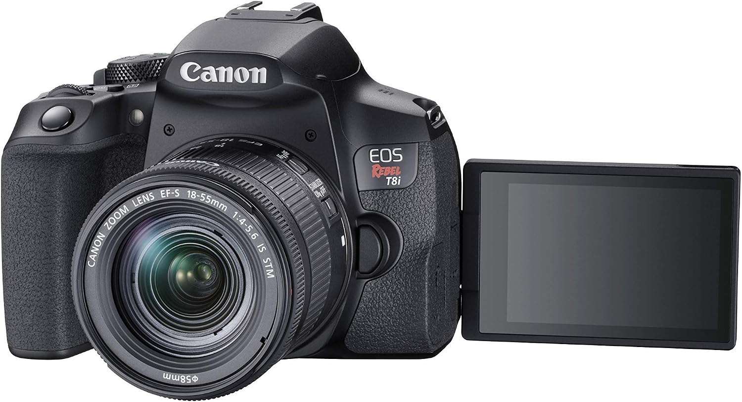Canon EOS Rebel T8i EF-S 18-55mm is STM Lens Kit, Black (Renewed)
