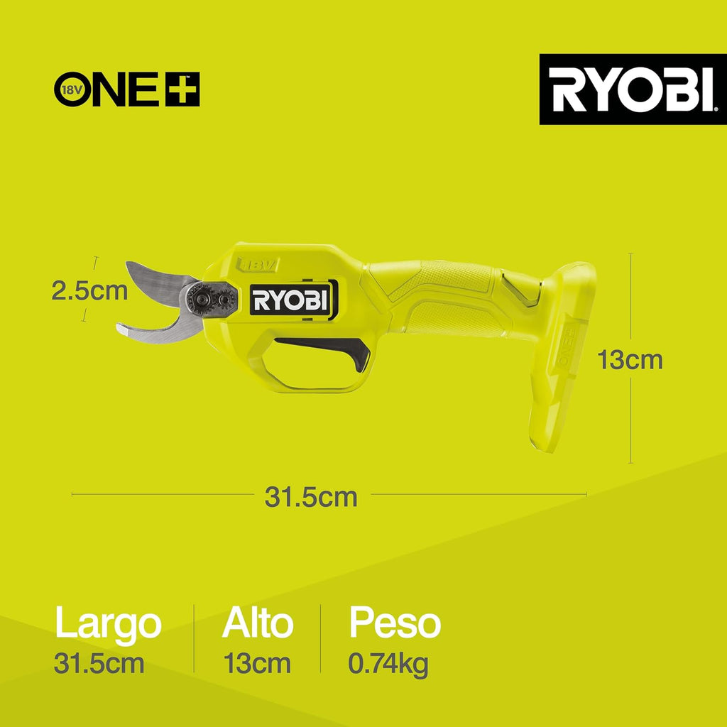Ryobi RY18SCA-0 18V ONE+ Cordless Secateurs (Bare Tool), Black