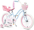 Glerc Petal Girls Bike 12-18 Inch for Ages 2-9, Kids Bike with Training Wheels, Basket & Streamers, Princess Style Kids Bicycle, for Girls