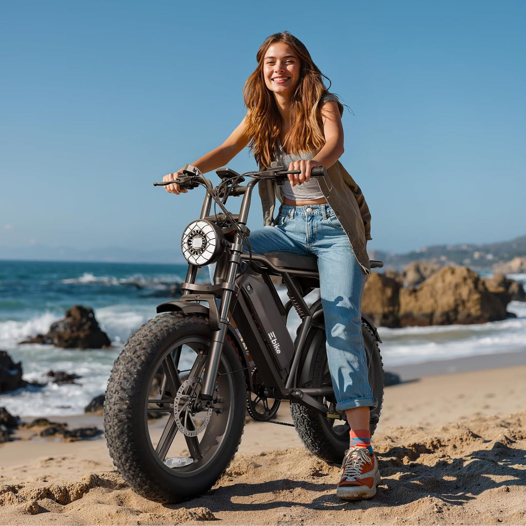 TST Electric Bike for Adults, 1500W Peak Motor 60 Miles Fat Tire Ebike with 48V 15Ah Removable Battery 20' Fat Tire Electric Bike, Full Suspension and 7-Speed