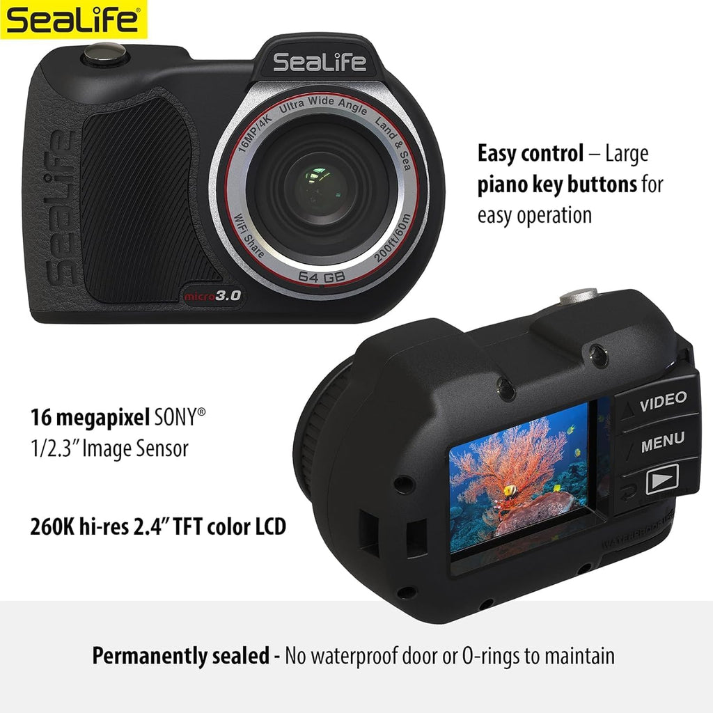 SeaLife Micro 3.0 Limited Edition Explorer Underwater Camera Gift Set for Photography & Video, Easy Set-up, Includes Sea Dragon 2300 Photo-Video Light