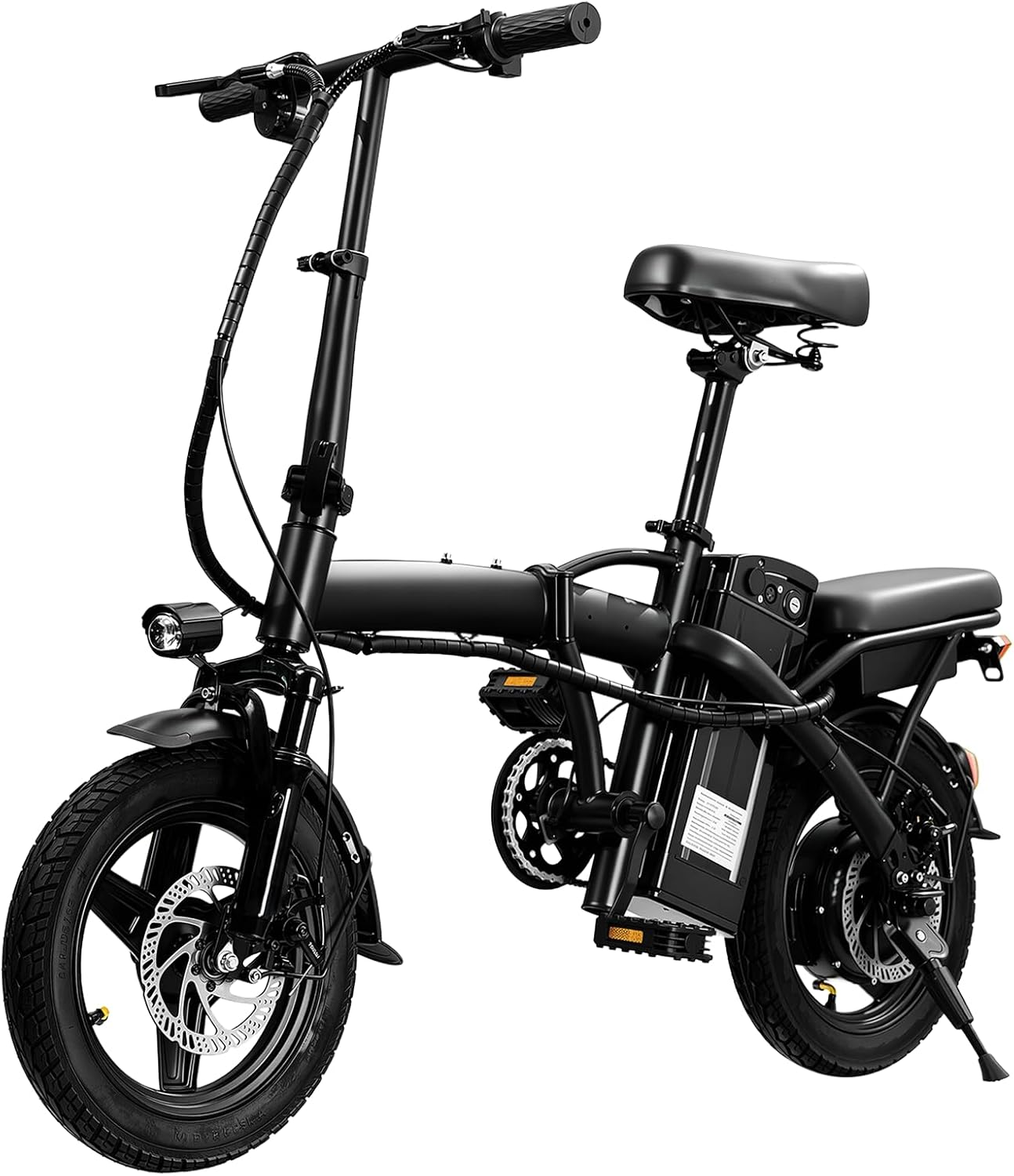 Electric Bike for Adults Teens, Commuter City Folding ebike with 560W Motor and 48V Battery, 24MPH 3 Level Pedals Assist, Dual Disc Brakes,14' Compact Foldable Electric Bicycle with UL2849 Certified