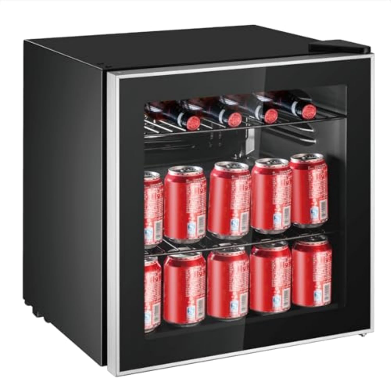 Frigidaire 70 Can Beverage Cooler, 1.6 cu ft, Glass Door, Black Sides