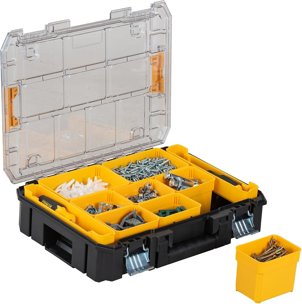 DEWALT TSTAK Tool Organizer,Small Parts and Screw Organizer Tool Box with Removable Compartments,(DWST17805),(Pack of 4)