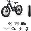 PUCKIPUPPY Battery+Electric Bike for Adults 960W(Peak), 48V 20AH Battery Adult Electric Bicycles, 26' Fat Tire Full Suspension Step-Thru Ebike, 28MPH Mountain Ebike, 7 Speed, 80Miles Range