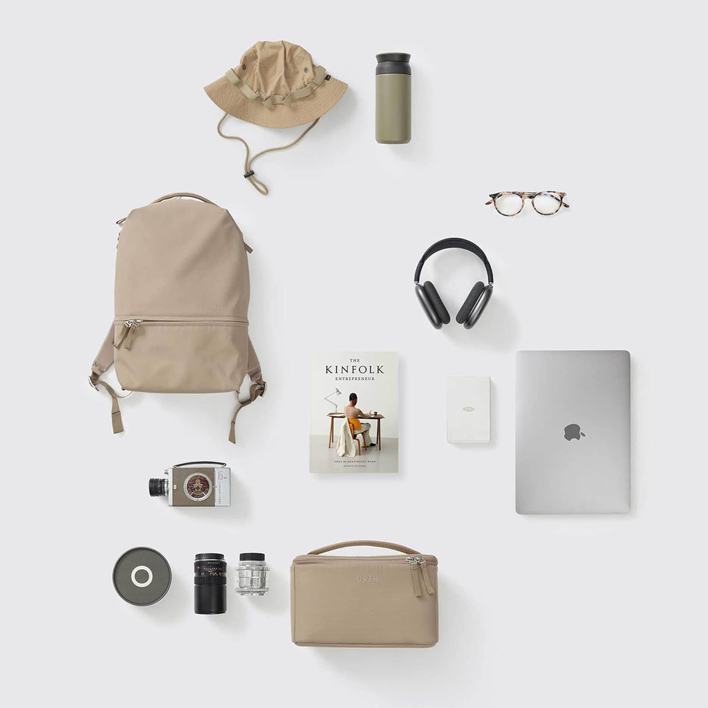 Urth Arkose 20L Modular Backpack + 3.7L Camera Insert - Water Resistant, Anti-Theft, Recycled Bag for DSLR/SLR/Mirrorless, 13-16 Inch Laptop in Beige
