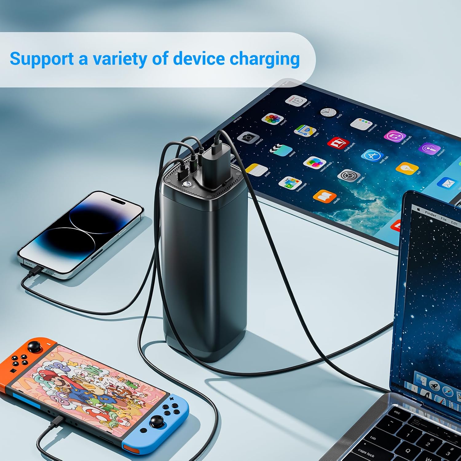 PAFISH Portable Power Bank with AC Outlet,31200mAh with 4 Output Travel Laptop Power Station,External Battery Pack for Outdoors Travel Emergency,Power Bank for HP, Notebooks, MacBook,Drone,Camera