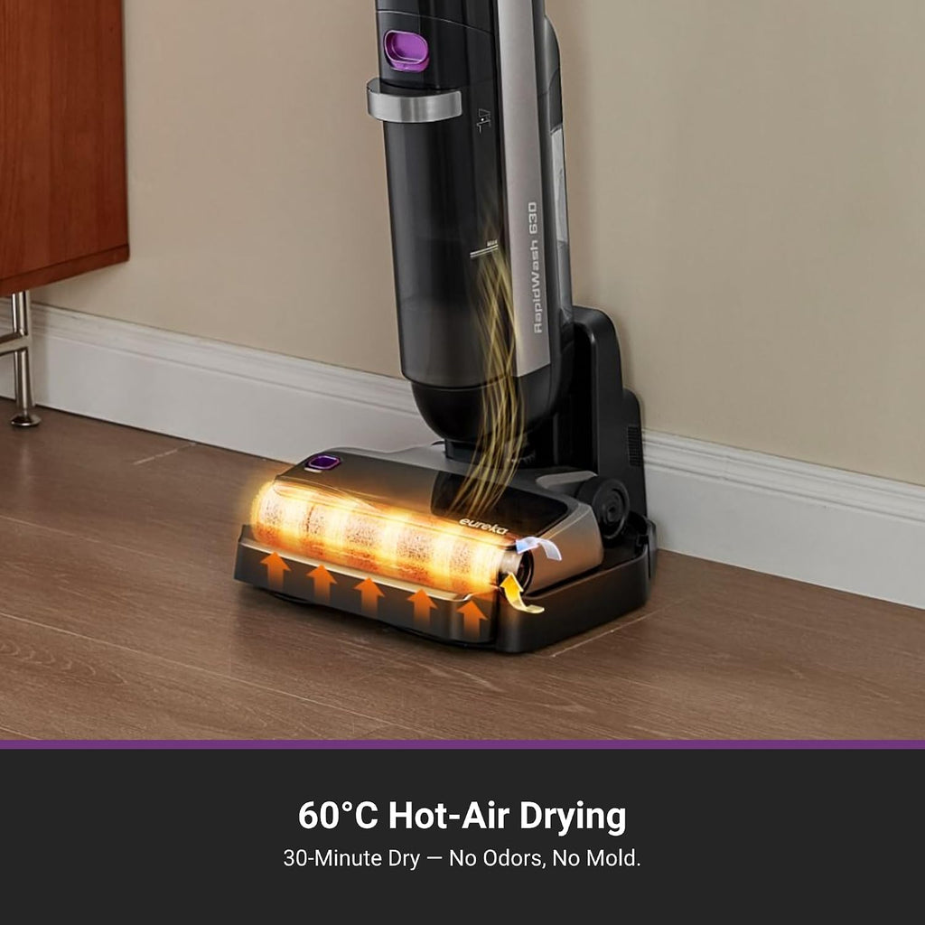 Eureka Wet Dry Vacuum Cleaner Cordless, Mop Vacuum Cleaner with Self-Cleaning System, Lightweight Hardwood Floors Vacuum for Pets and Sticky Messes, Black, NEW630PL