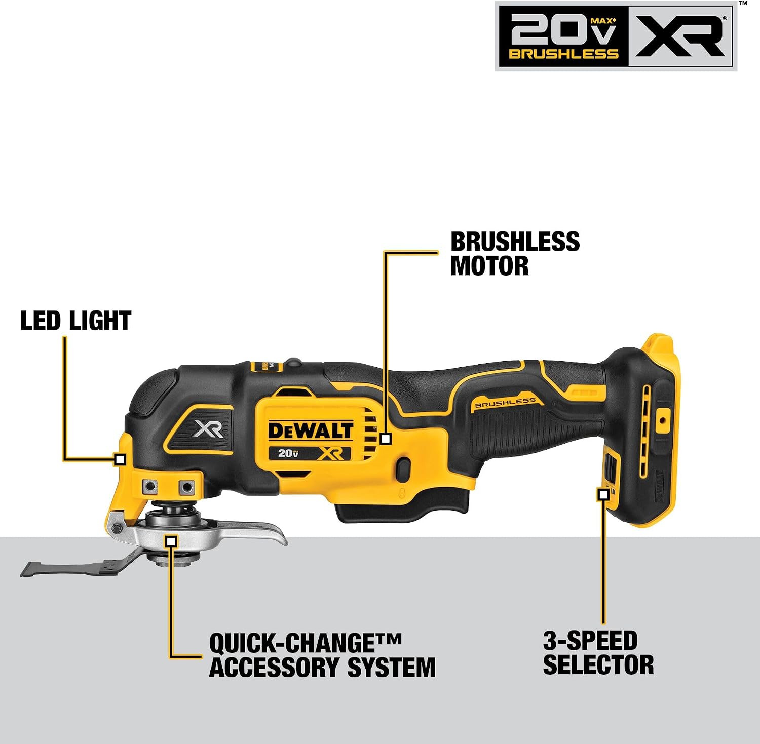 DEWALT 20V MAX 3-Tool Brushless Power Tool Set, Includes 1/2 Cordless Drill,1/4 Impact Driver, Oscillating Tool, 3 Batteries and a Charger, Extended Runtime, Lightweight (DCK360D3)
