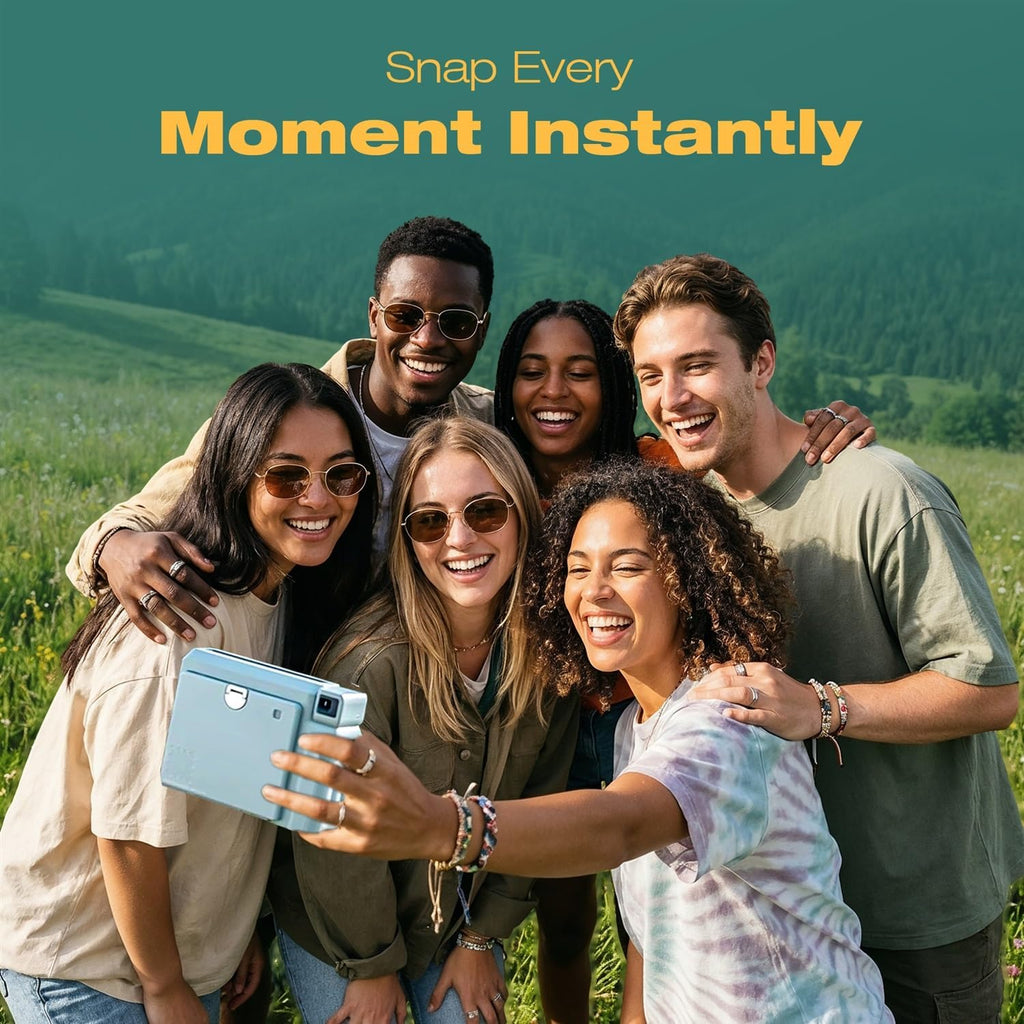 FUJIFILM instax Wide 400 Instant Film Camera Bundle with Instax Wide Film, Sage Green Leather Case, 28-Photo Album, Close-Up Lens, Shoulder Strap, Batteries, and Camera Accessories