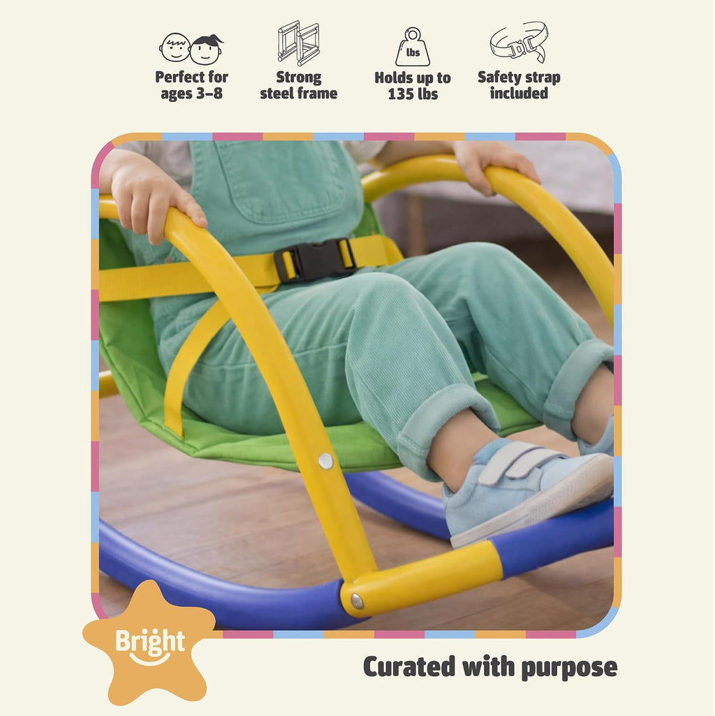 Bright Autism Rocking Chair for Kids (3-8 Years) - Sensory Rocker for ADHD and Special Needs. Great Therapy Tool for Calming Senses. for Sensory Room, Daycare and Playground. Indoor and Outdoor Play