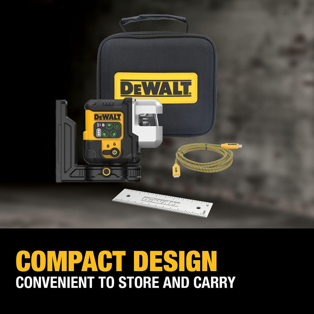 DEWALT USB Rechargeable Green 3X180° Line Laser Base Kit (DCLE14301GB)