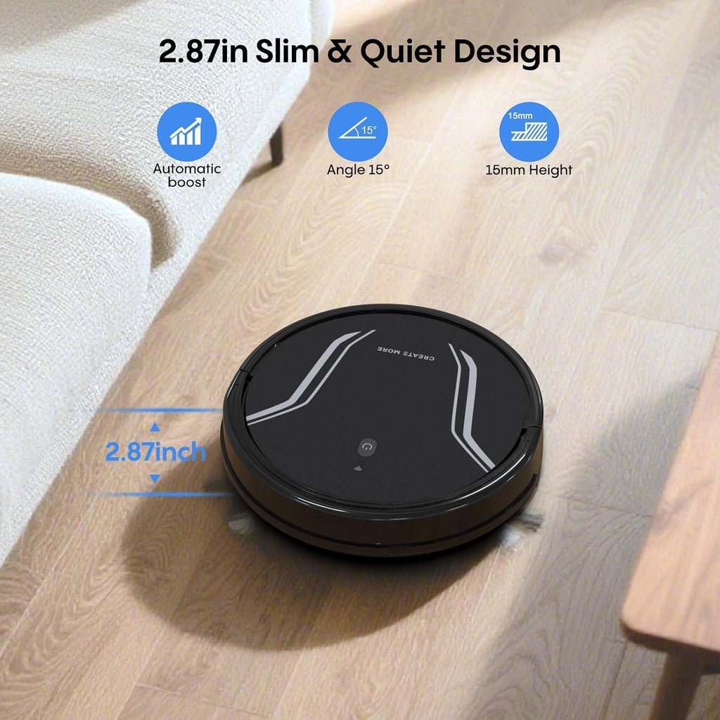 Bagotte Robot Vacuum and Mop Combo, 3-in-1 Robotic Vacuum Cleaner, 5000Pa Strong Suction with Auto Recharging,Tangle Free, Timing Function, App/WiFi/Voice/Remote for Hard Floor and Pet Hair