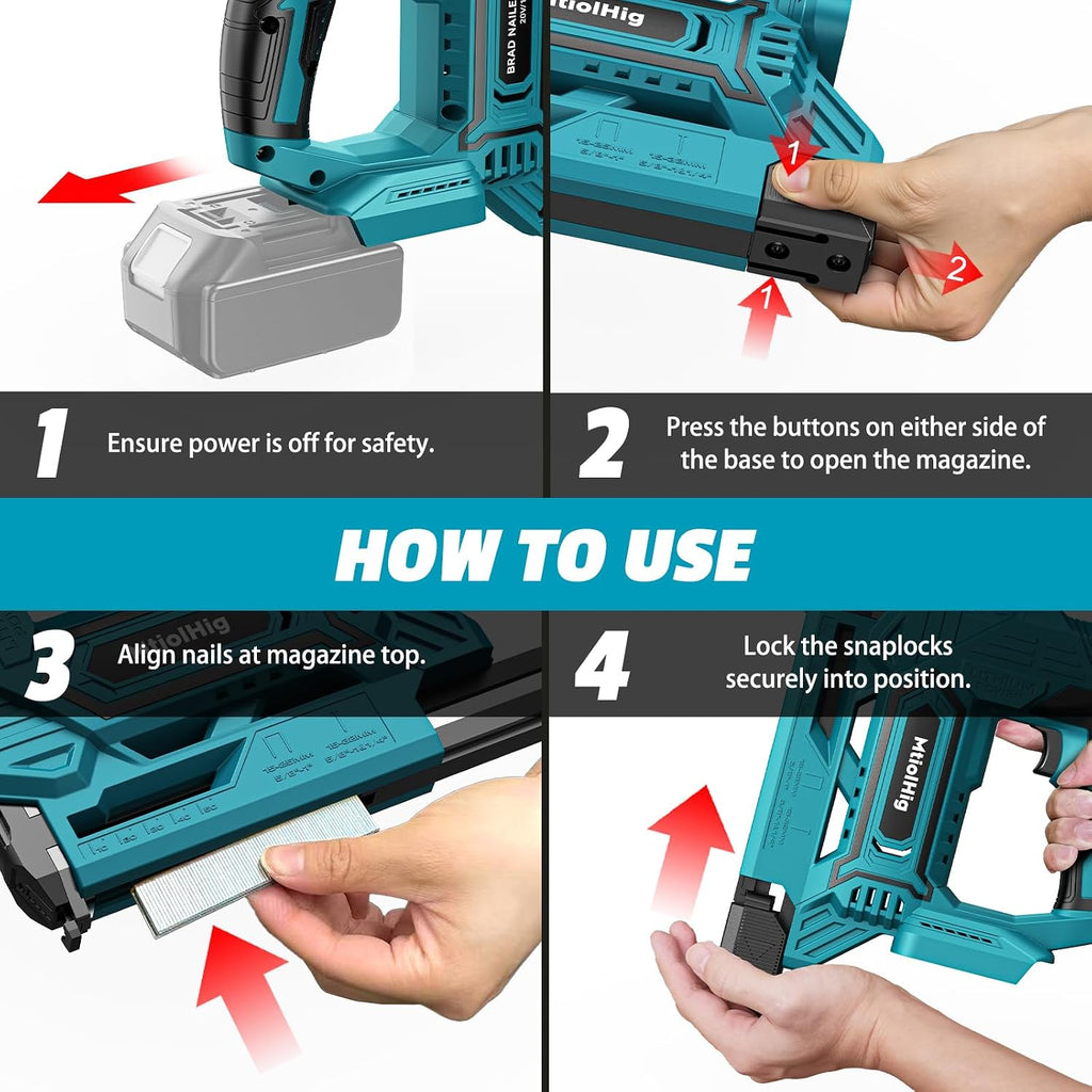 Cordless Brad Nailer Compatible with Makita 18V Battery, 5/8 to 1-1/4 Inch 18 Gauge 2-in-1 Nail Gun with 2000 nails for Wood Carpentry, Tool Only, Brushless, 2 Mode,5.9LBS
