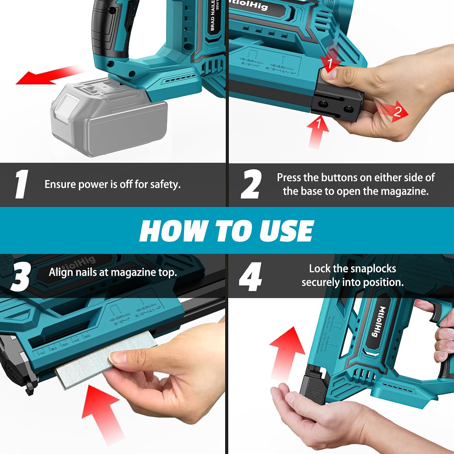 Cordless Brad Nailer Compatible with Makita 18V Battery, 5/8 to 1-1/4 Inch 18 Gauge 2-in-1 Nail Gun with 2000 nails for Wood Carpentry, Tool Only, Brushless, 2 Mode,5.9LBS
