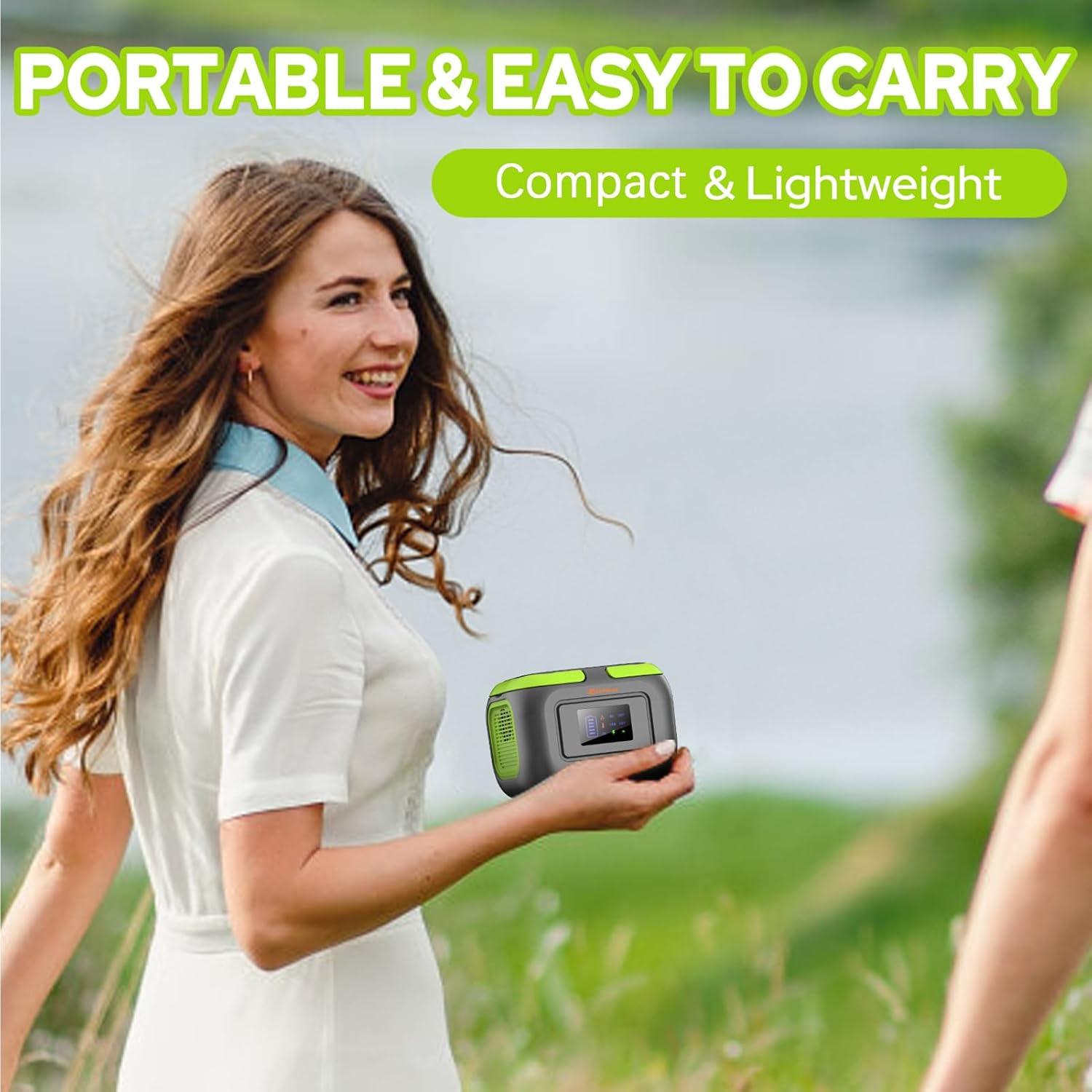 Portable Power Station with Foldable Solar Panel, 120W 110V USB-C Solar Power Bank Battery Generator with Panel, Portable Power Bank with AC Outlet for Laptop Smart Device Home RV Outdoor Camping