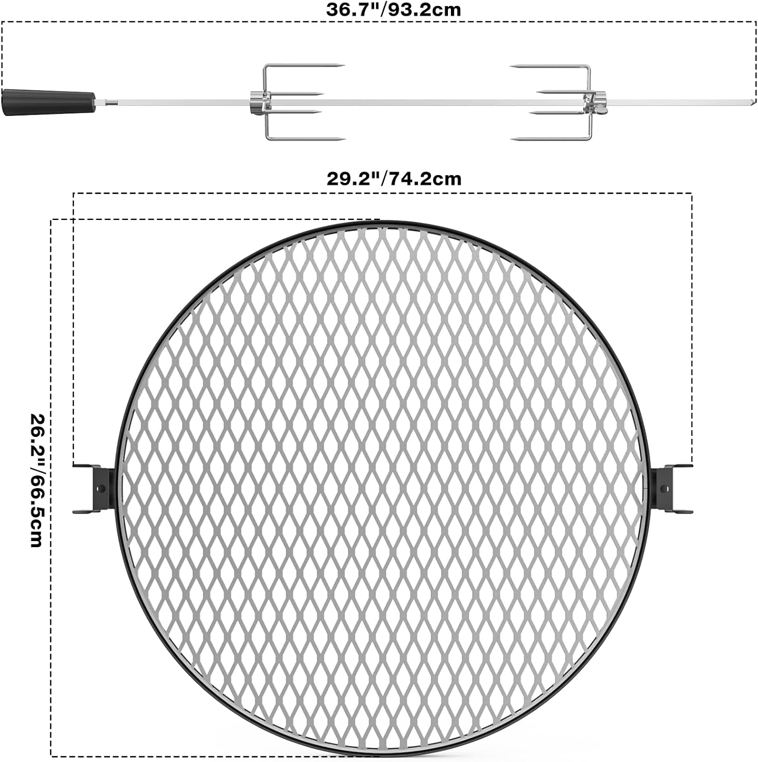 Onlyfire Santa-Maria Style Rotisserie Rotating System for Solo Stove Yukon 27' Smokeless Fire Pit
