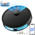 Robot Vacuum and Mop Combo, Robotic Vacuums with LiDAR Navigation, Smart Mapping, Strong Suction, with WiFi/App/Alexa/Voice Control, Obstacle Avoidance, for Home, Wood/Hard Floors, Pet Hair Black