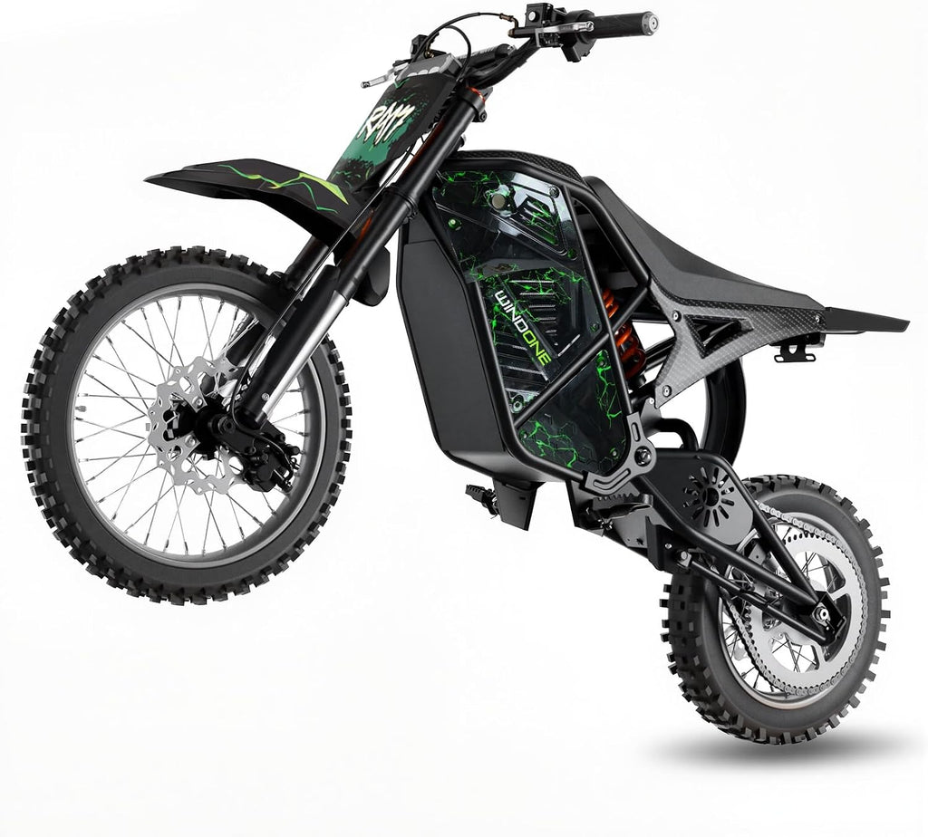 Windone RM7 Electric Dirt Bike for Teens & Adults, 48V 22.5Ah, 37MPH & 45-Mile Electric Motorcycle, 2200W Ebike, 14'/12' Off-Road Tire E-Bike, Dual Hydraulic Brakes, Full Suspension, Fit Age 13+