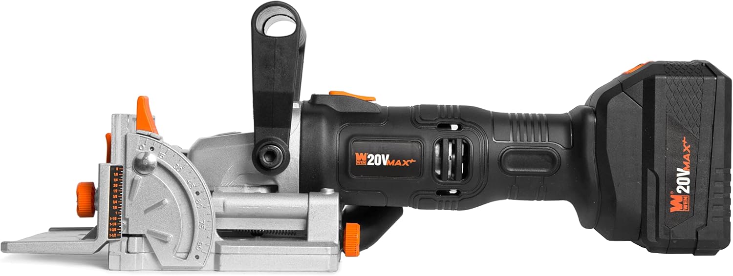 WEN Cordless Plate and Biscuit Joiner Kit with 20V Max 4.0Ah Battery and Charger (20648)