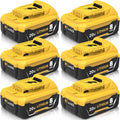 6-Pack Replacement for Dewalt 20V 8.0Ah Lithium-Ion Battery High Capacity 8,000mAh Replacement for DCB200/DCB201/DCB203/DCB206 Battery Compatible with Dewalt 20V Max Tools