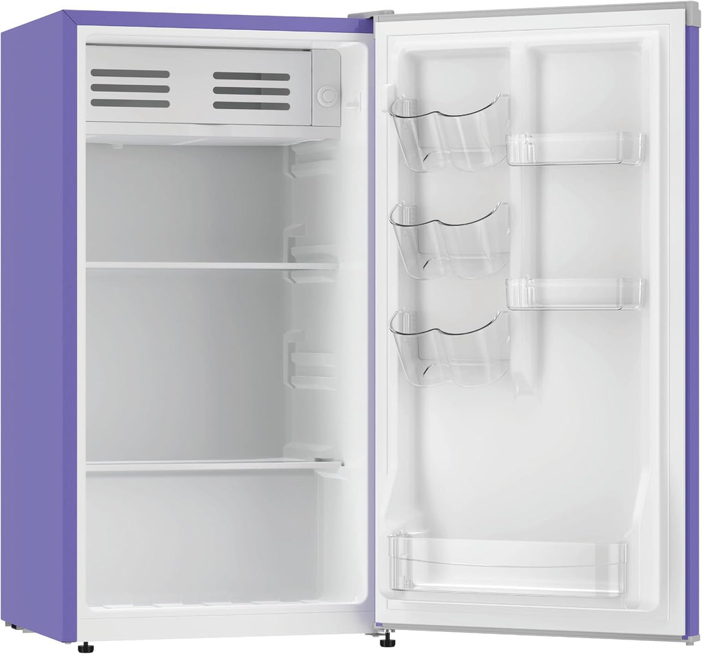 ARCTIC CHEF Mini Refrigerator-Freezer Compartment-Adjustable Thermostat Control-Reversible Doors-Ideal for Dorm, Office, RV, Garage, Apartment-PURPLE, 3.2 CU.FT