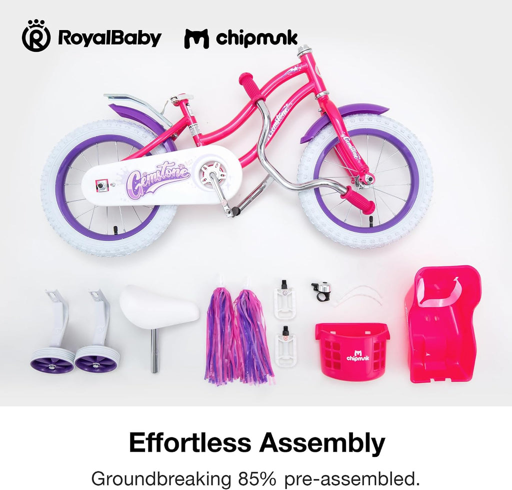 Chipmunk Kids Bike 12 14 16 18 Inch Bicycle with Training Wheels Beginners Boys Girls Ages 3-10 Years Multiple Colors
