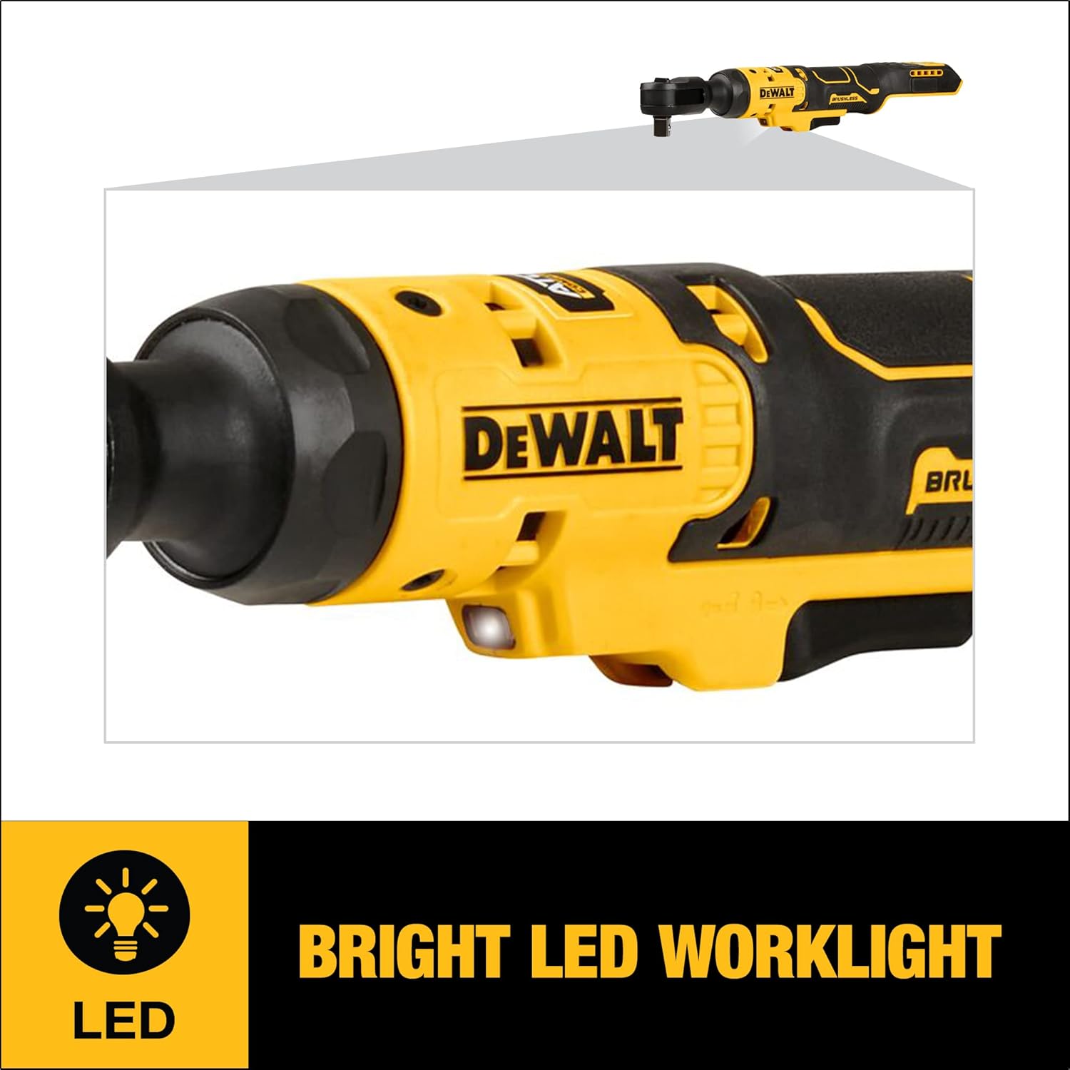 DEWALT ATOMIC 20V MAX Brushless Cordless Ratchet, 1/2 Inch, Bare Tool Only (DCF512B)