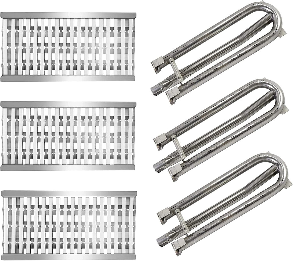 Grll Parts Stainless Steel Heat Plates with 18 Ceramic Rods and Burners Replacement for DCS 27 Series, 27DBQ, 27DSBQ, BGA36-BQAR, BGA36-BQARL, 30/36 / 48 Inch Gas Grill Models