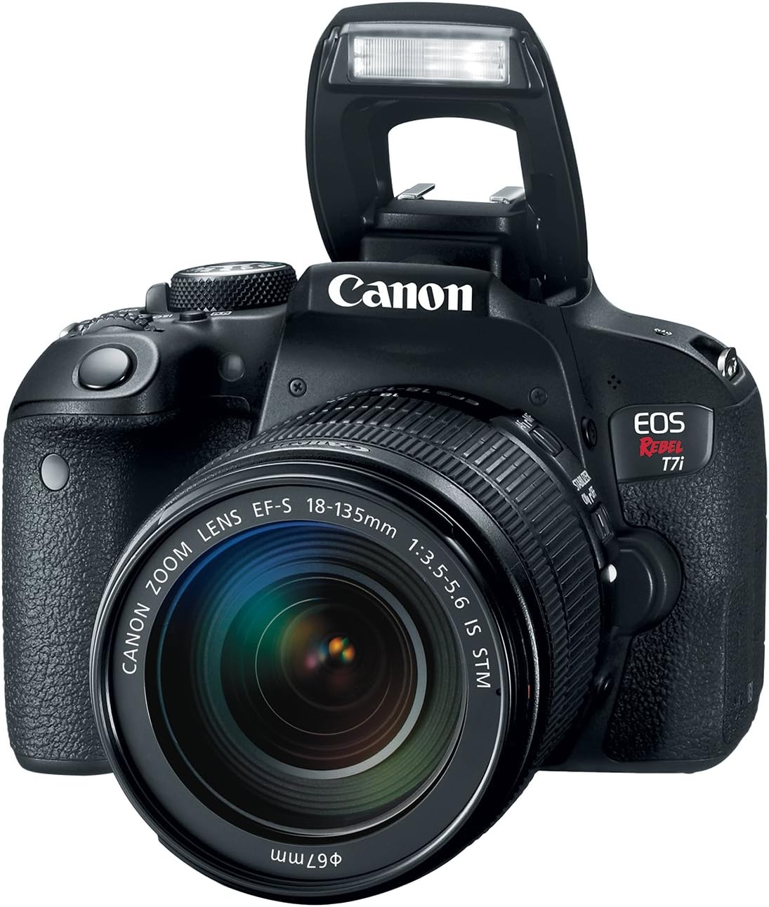 Canon EOS Rebel T7i DSLR Camera with 18-55mm Lens - Black (Renewed)