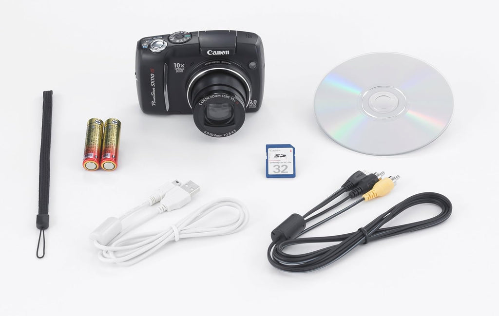 Canon Powershot SX110IS 9MP Digital Camera with 10x Optical Image Stabilized Zoom (Black)