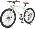 VIRIBUS Hybrid Bikes, 28 inch Mens Hybrid Bicycle 7 Speed with Lightweight Aluminum Frame & Disc Brakes, 700C Retro Vintage Adult Bike for Tall Men & City Commuters 85% Pre-Assembled