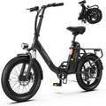 INVANTI Foldable Electric Bike, 1000W Peak Motor Ebikes for Adults, 25MPH Top Speed 45Miles, 20' Step-Thru Fat Tire E-bike for All Terrains with Rear Rack, 7-Speed & Front Suspension Commuting Bicycle