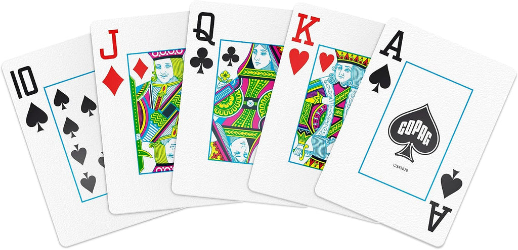 Copag 1546 Neoteric Design 100% Plastic Playing Cards, Poker Size (Standard) Green/Red (Jumbo Index, 6 Set)