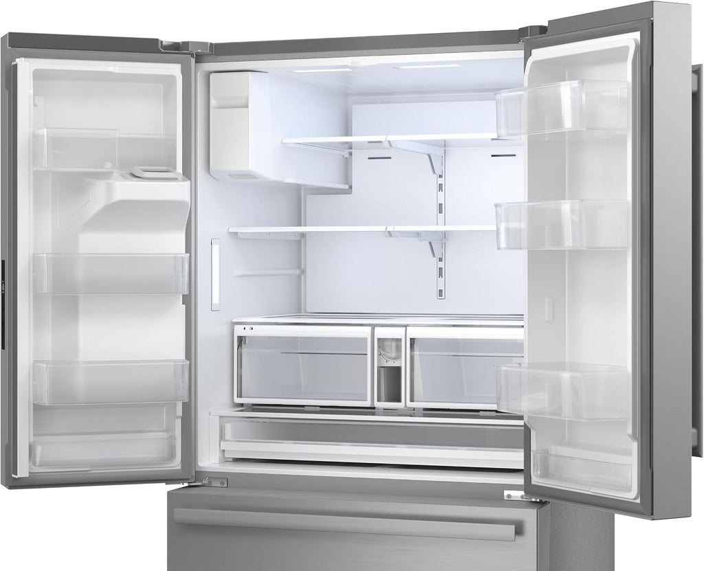 Sharp SJF2955KS 28.9 cu. ft., 3-door French Door Refrigerator, Ice/Water Dispenser, Advanced Cooling Plus System, Chill-Boost & Freezer-Boost, Automatic Dual Ice Maker Garage Ready, Stainless Steel